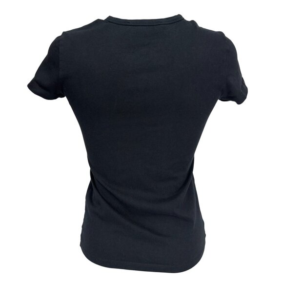 LOVE MOSCHINO Cork Heart-Recycle Logo Black Short Sleeve T-Shirt Sz US 4 - Picture 2 of 5